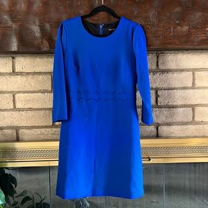 Banana republic blue shift scallop dress